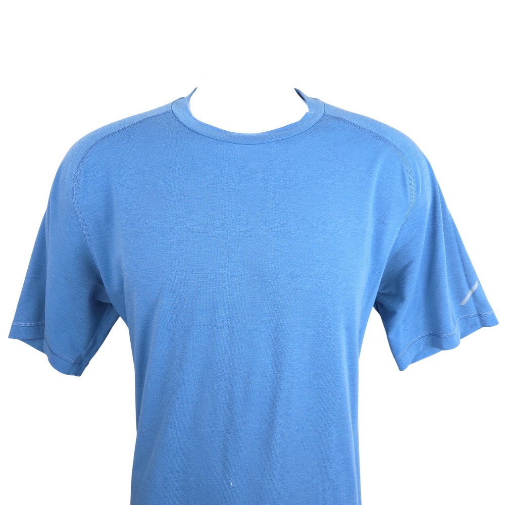 Hill City Mens Blue Performance Short Sleeve T-Shirt M Crew Neck Active